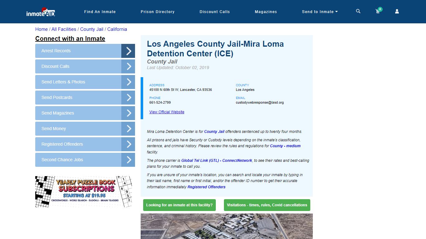 Los Angeles County Jail-Mira Loma Detention Center (ICE) - Inmate ...