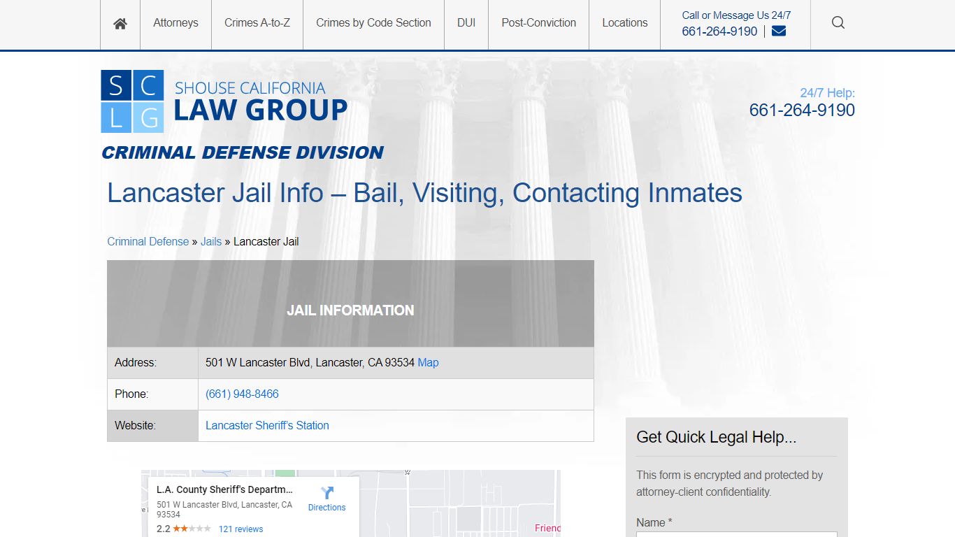 Lancaster Jail Info – Bail, Visiting, Contacting Inmates